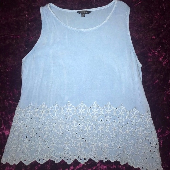 Blue, sleeveless top by Style Envy - Picture 1 of 2